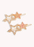 Marbelized Sparkle Star Duo Clip - Colors: Pink Irridescent Sparkle